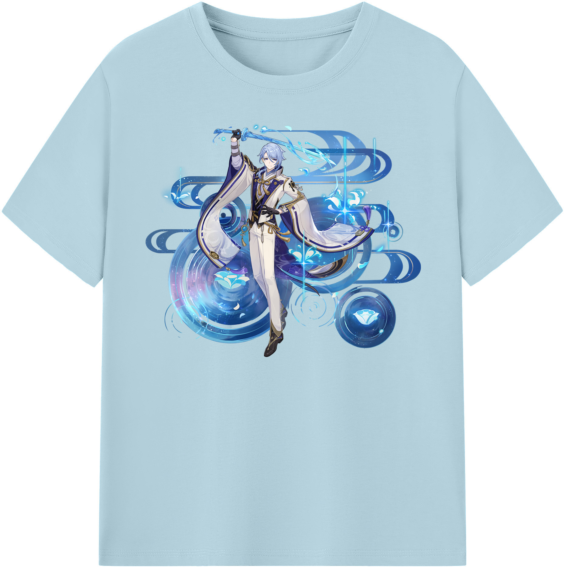 げんし神 神里綾人 かみさとあやと genshin Kamisato Ayato 綿100％半袖Tシャツ（フロントプリント）